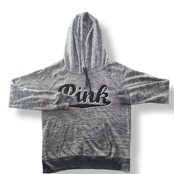 VS PINK Hthr Grey Blk Wht Pullover Hoodie - Picture 1 of 3